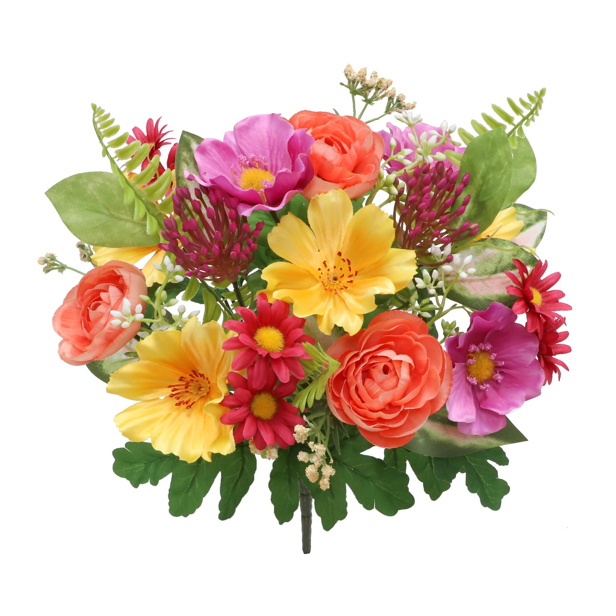 15" Magenta & Coral Cosmos & Anemone Mix Bush by Ashland®
